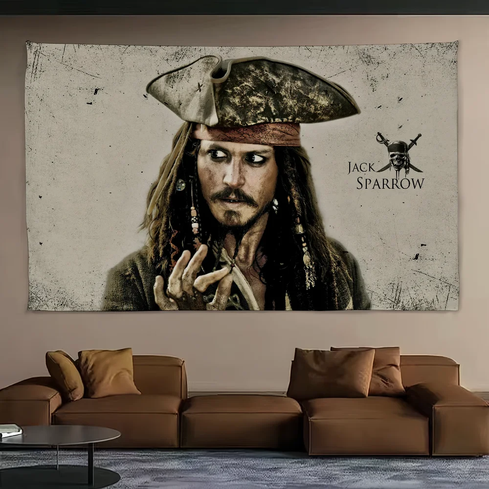 P-Pirates of the C-Caribbean J-Jack S-Sparrow Tapestry Background Hanging Cloth Bedroom Room Decor Aesthetic Tapestry Wall Party