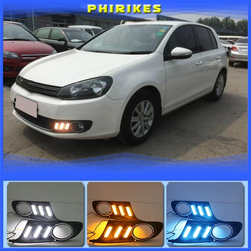 

2PCS Daytime Running Light For Volkswagen Golf 6 Golf6 MK6 09-13 LED Indicator Light DRL Bumper Front fog lamp