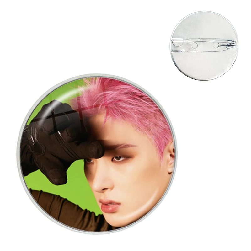KPOP ATEEZ THE WORLD EP.2 OUTLAW HONGJOONG JONGHO spille a cupola in vetro camicia borsa con risvolto vestiti cappello distintivo spille da cartone
