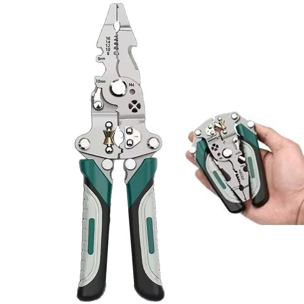 

Foldable Wire Stripper Multifunctional Wire Stripper Wire Stripping Pliers Crimper Wire Crimping Tool for Electricians Home DIY