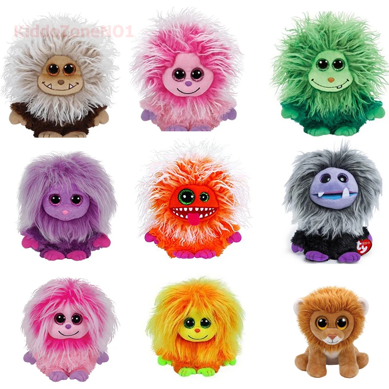 15cm Ty Beanie Big Eyes Stuffed Plush Toy Soft Cute Animal Monster Fried Hair Lion Children Popular Birthday Christmas Gift