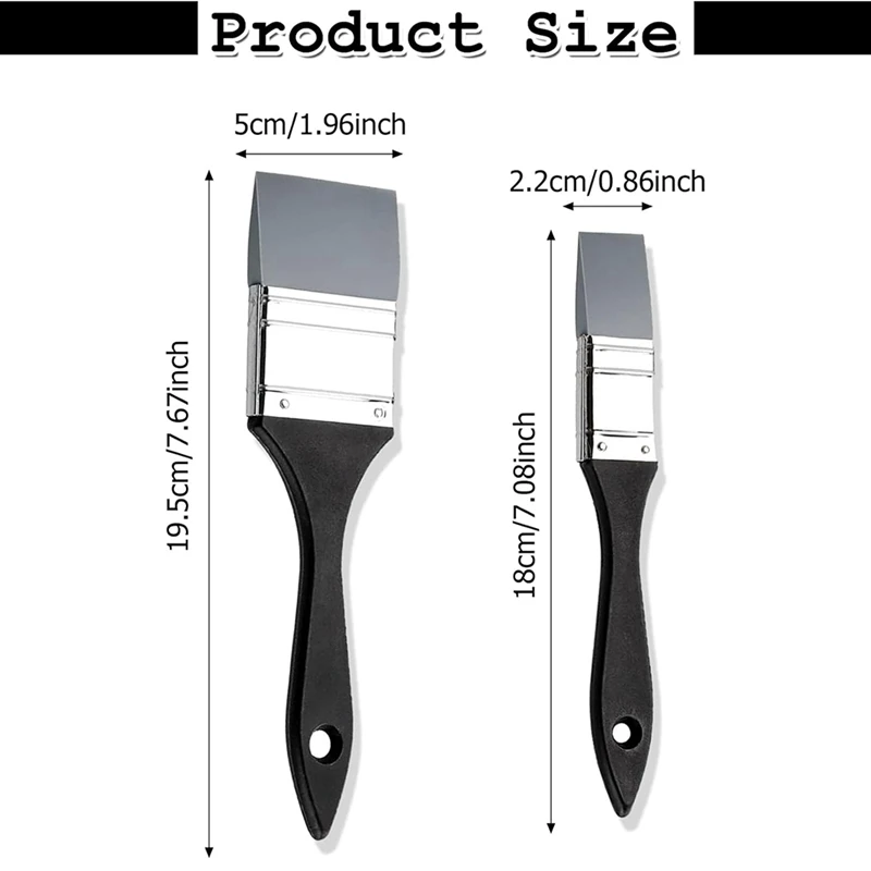 Кисти для рисования 2 шт., силикагелевые плоские Кисти 1 дюйм и 2 дюйма, набор широких и узких однотонных гибких кистей
