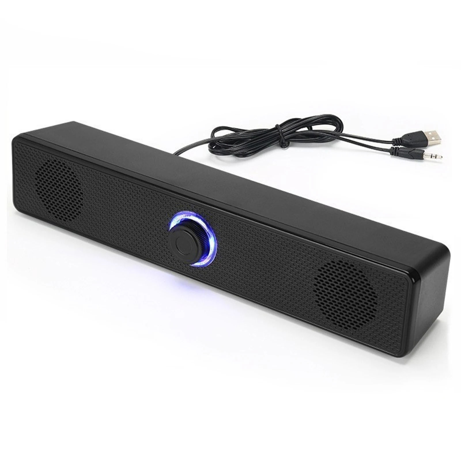 Soundbar Speaker Wired Stereo Desktop Speakers Portable Mini Stereo Sound Bar Speaker 4D Surround Home Soundbar System for TV PC