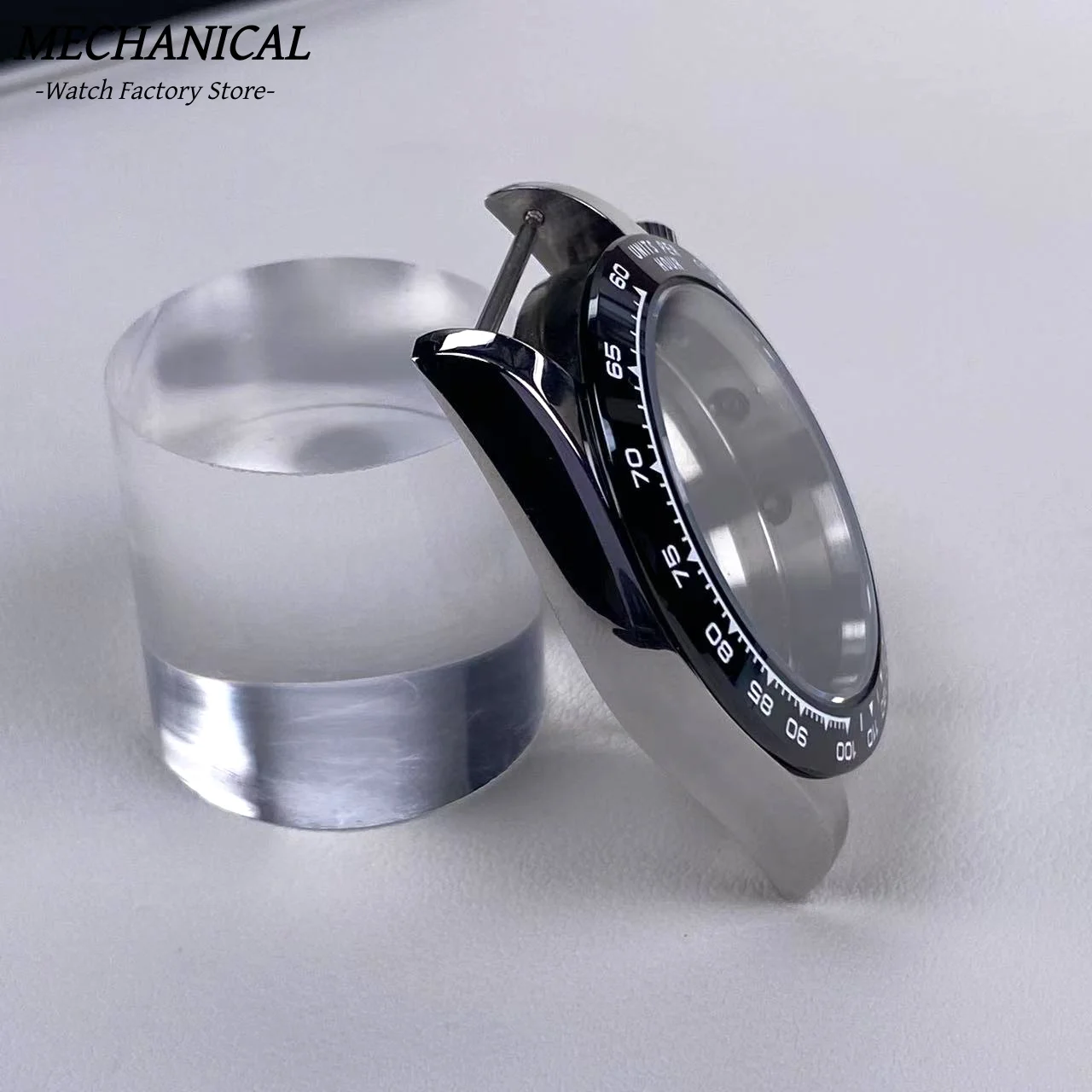 39 mm VK63 Uhrengehäuse mit Keramiklünette und Saphirglas, Edelstahl, Herrenuhr-Zubehör für VK63 Quarzwerk – Detail 11