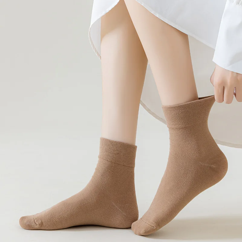 5 paires de chaussettes en coton pour femmes, noires et roses, à la mode, décontractées, pour étudiantes, printemps et été