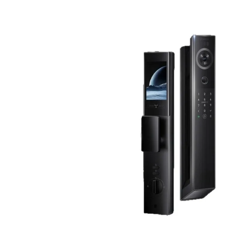 

face brush large screen cat eye smart door lock, automatic fingerprint lock recognition visible