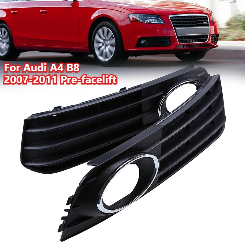 

Передний бампер автомобиля, нижняя крышка противотуманной фары, рамка для Audi A4 B8 2007 2008 2009 2010 2011, передняя противотуманная фара, решетка, аксессуары