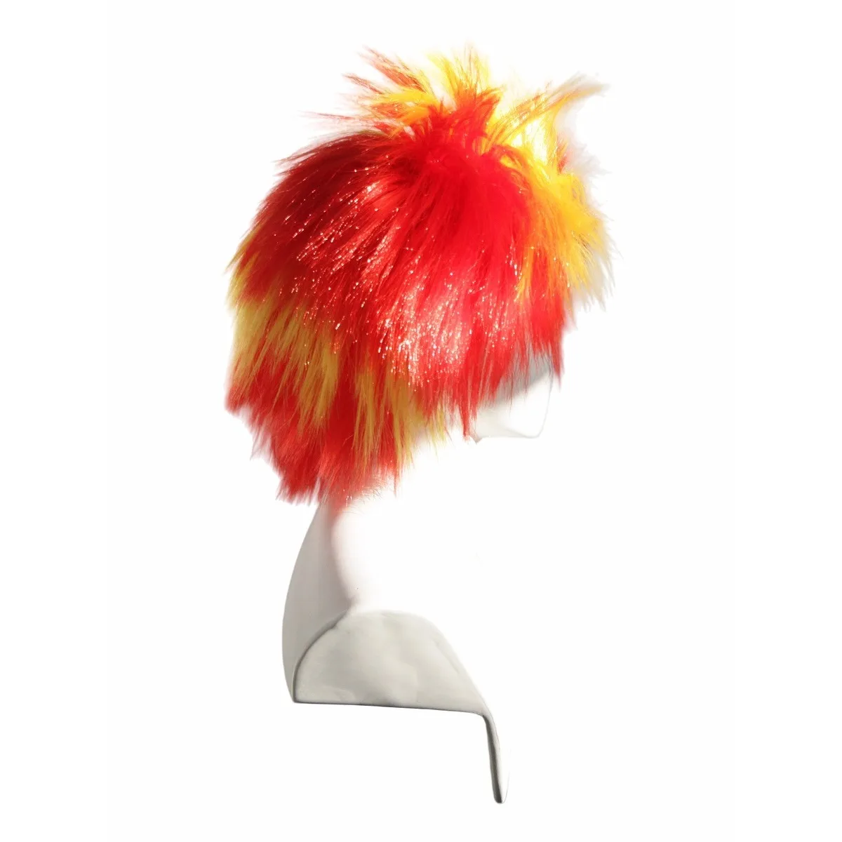 Anxin Brand Synthetic Fiber Wigs: Yellow and Red Spanish National Team Football Party Wigs, Cheerleading Fan Colorful Hair Wigs, with Smooth and Shiny Hair Strands, Suitable for Various Events - view 6