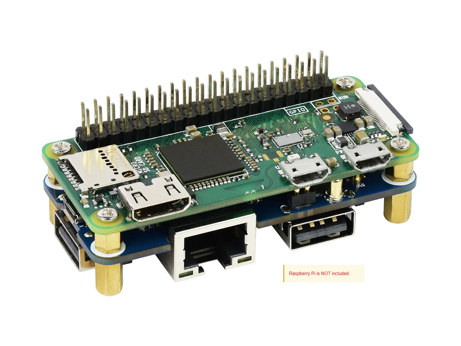 Picture 6: Waveshare Ethernet / USB HUB HAT (B) for Raspberry Pi 5/4B/3B, 1x RJ45 Ethernet Port, for Raspberry Pi 5/4B/3B/Pi Zero/Zero W