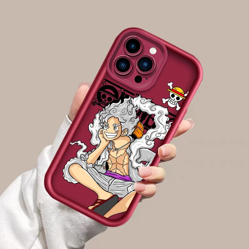 O-One P-Pieces Luffys Anime dla Apple iPhone 15 14 13 12 11 XS XR X 8 7 Pro Max Plus Pro Wstrząsoodporne etui na telefon z miękką drabinką do oczu