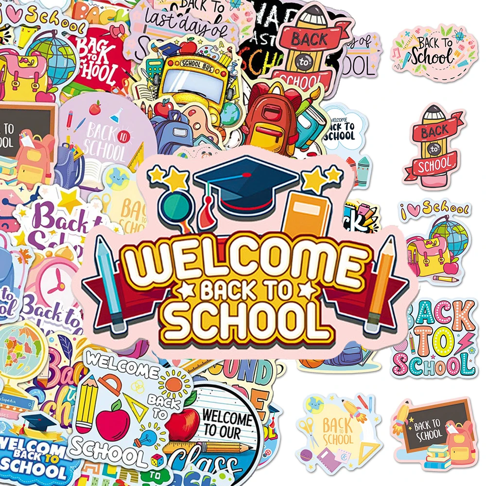 

10/30/50pcs Cute Cartoon Back To School Graffiti Stickers Stationery Suitcase Phone Guitar Waterproof Funny Sticker Classic Toys
