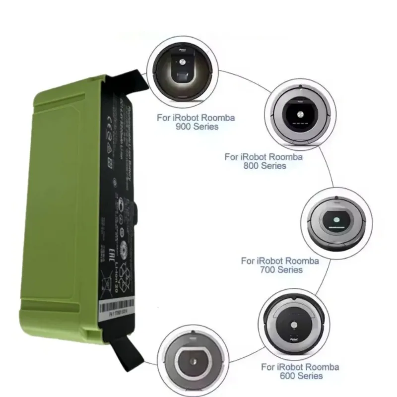 

14.4V 1800/6500mAh Battery For IRobot Roomba 600/700/800/900 Series, Compatible With 655/780/805/890/960,Li-ion Replacement Part