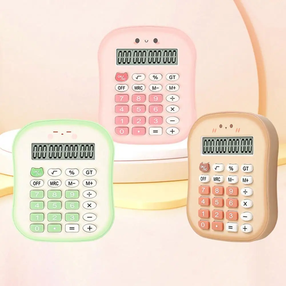 Cute Calculator Colorful 12-digit Portable Calculator with Lcd Display Easy-to-press Buttons Battery Powered for On-the-go Use