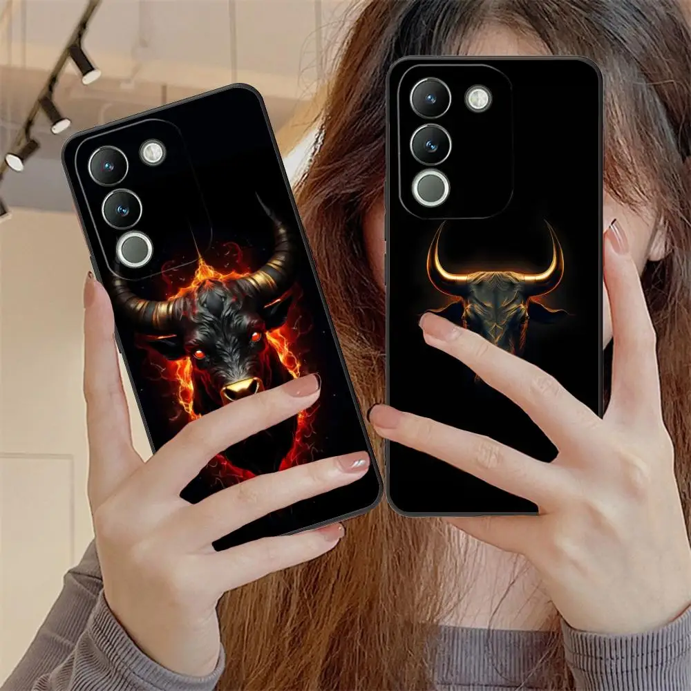 

Bull Head Phone Case for VIVO V60 V50 V40 V30 V29 V27 V25 V23 Pro Lite 5G Soft TPU Shockproof Cover