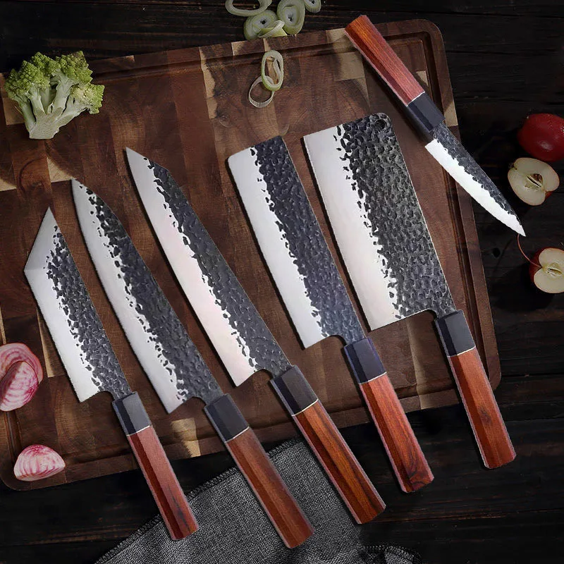 

90Cr18MoV Chef Knife Knives Set Japanese Salmon Sushi Knife Octagonal Handle Boning Cutting Tools