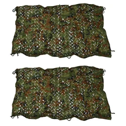 2Pcs 1Mx2m 39X78inch Woodland Camouflage Camo Net Cover Hunting Shooting Camping Army