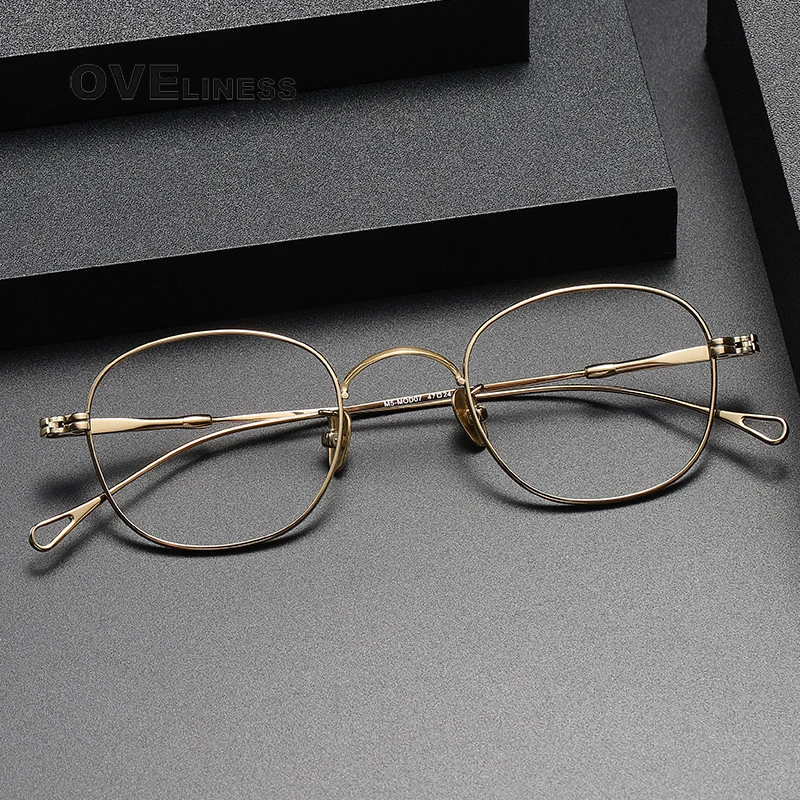 

2024 Pure Titanium Glasses Frame Women Vintage Round male Eyewear Prescription Eyeglasses Retro Myopia Optical Frames for Men