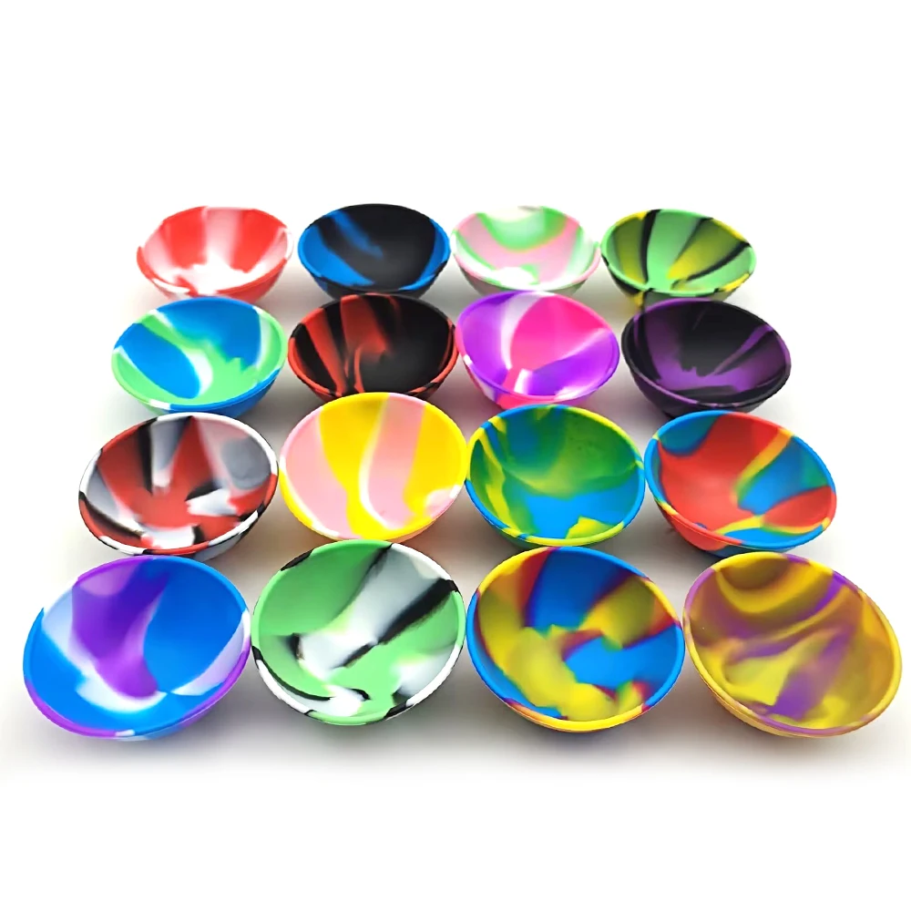 50PCS Slicone Mini Bowl 67mm Container Kitchen Smoke Accessories Multi-Color Tobacco Herb Smoking Container For Grinder