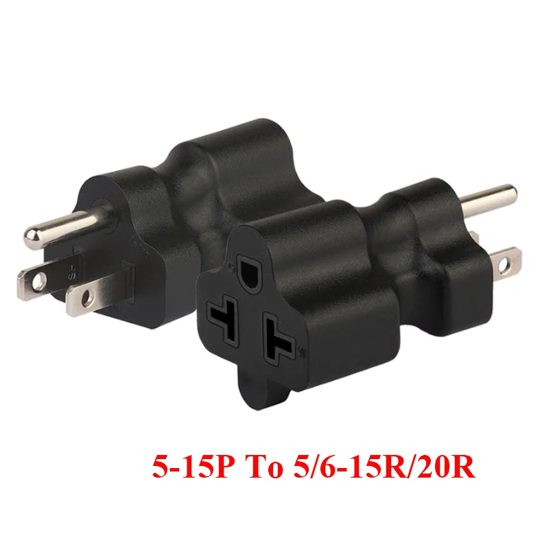 Black US Standard male to female power plug USA Canada 5-15P 5-20P 6-15P 6-20P to 5-15R 5-20R 6-15R 6-20R plug socket converter