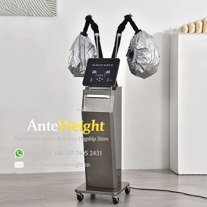 Professional Lightweight Digital LED Display Nano Mist Hair Steamer with Cap for Salon Home Use Black Hair Deep Conditioning