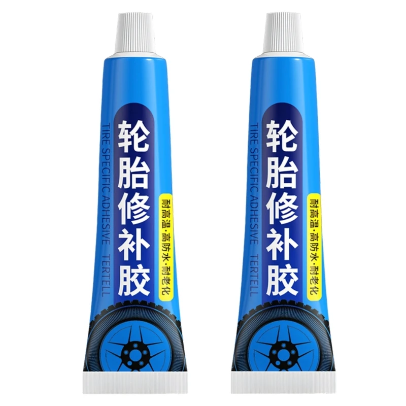 2Pcs All Weather Resistant Tire Sealant Glues for Cars Bikes & Motorcycle Tires
