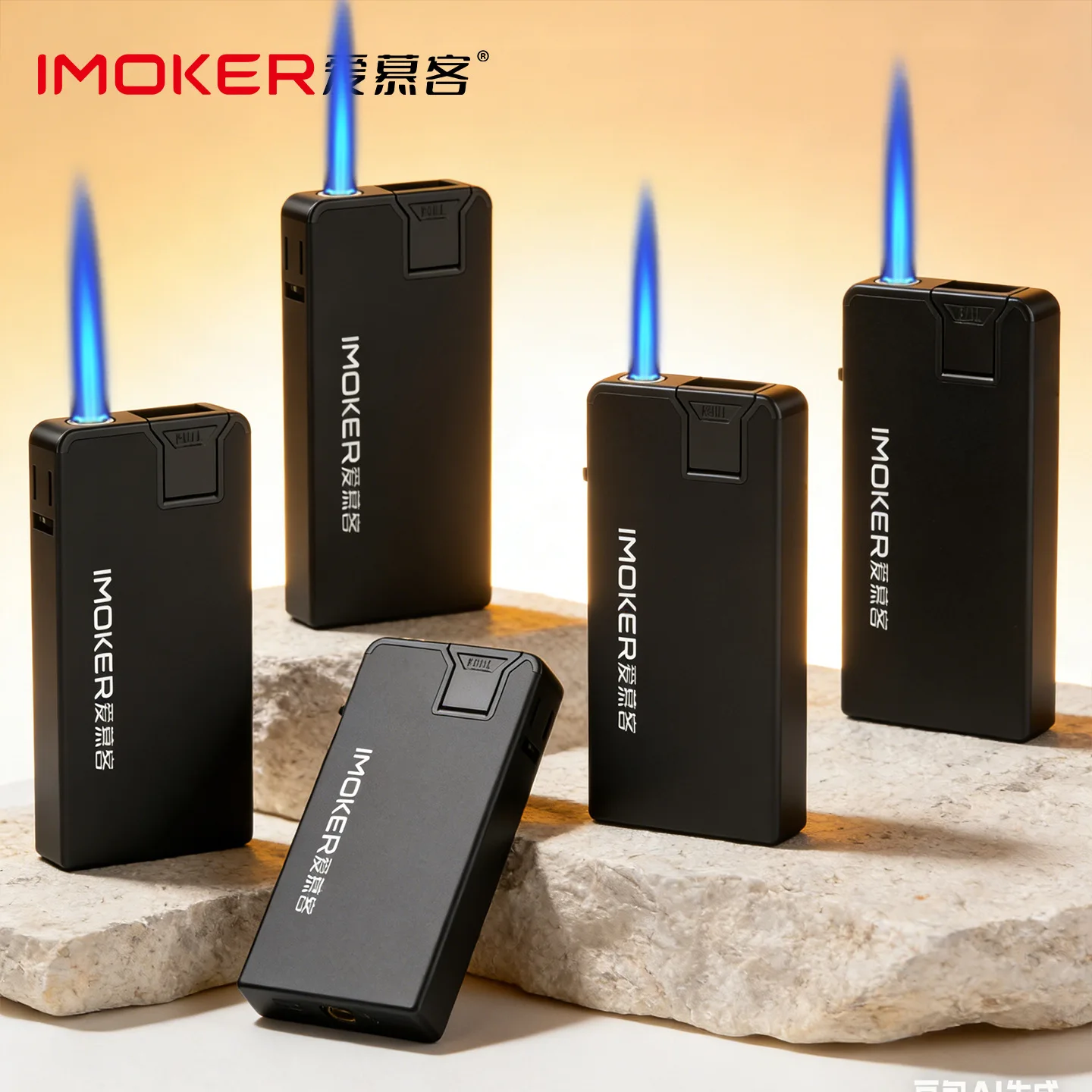 

Matte Black Metal Refillable Blue Jet Flame Cigar Lighter, Windproof Custom Smoking Tool for Supermarket Wholesale & Gift Giving