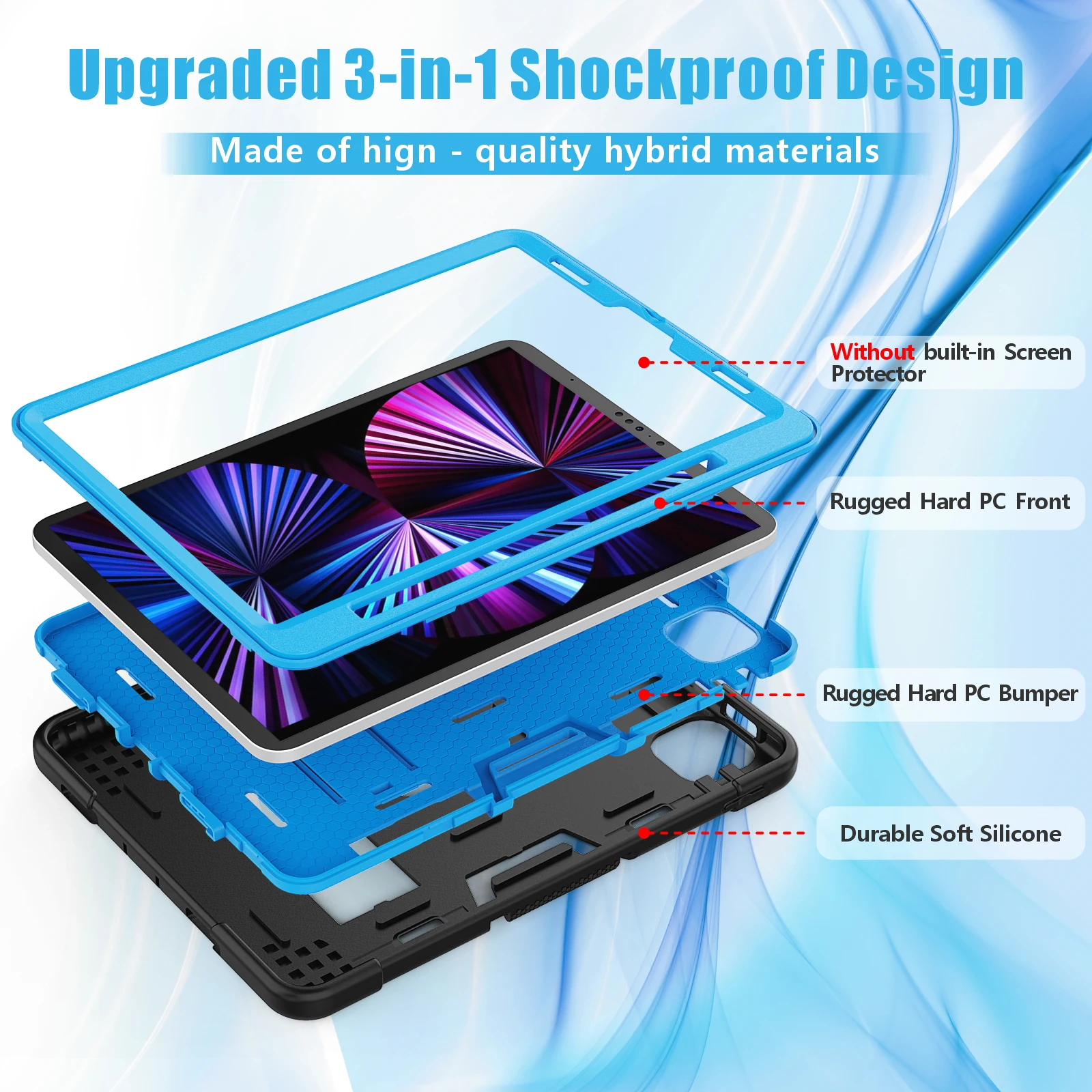 Tablet Protective Case B1 Model Is Suitable for iPad Pro 11Inch /Ipad Air4 5 10.9Inch with Pen Slot Bracket 12 Colors Available
