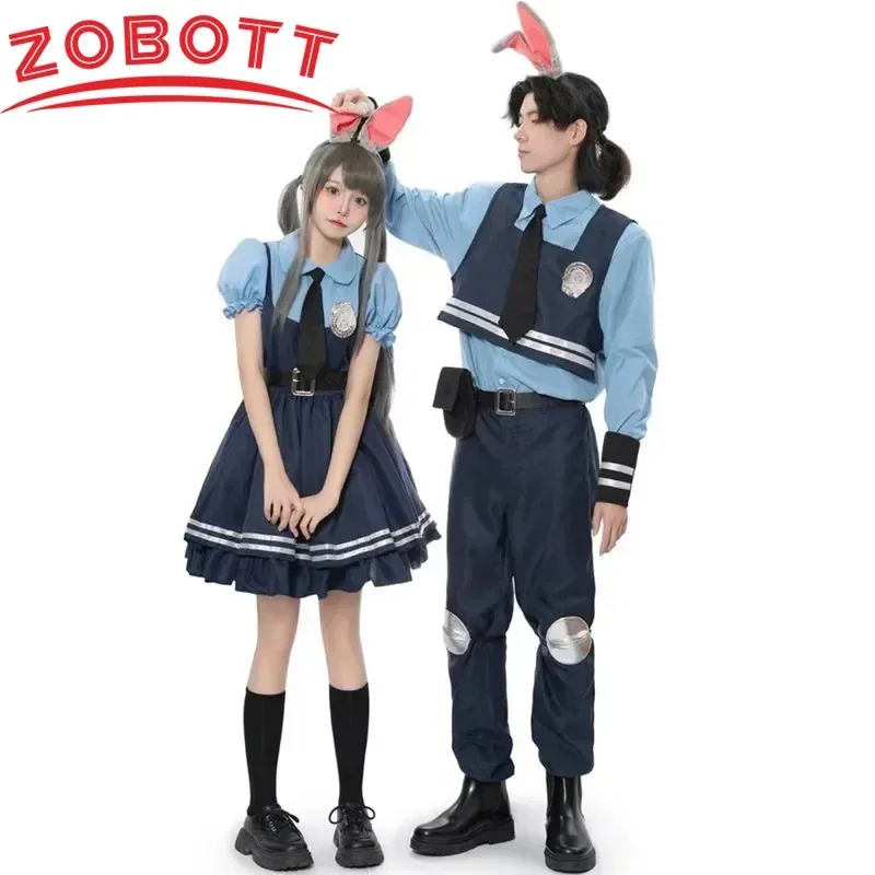 Zootopia Judy Rabbit Cosplay Costume Anime Figure Nick Fox Woody Cartoon Cosplay Rabbit Judy Police Officer Halloween Clothes