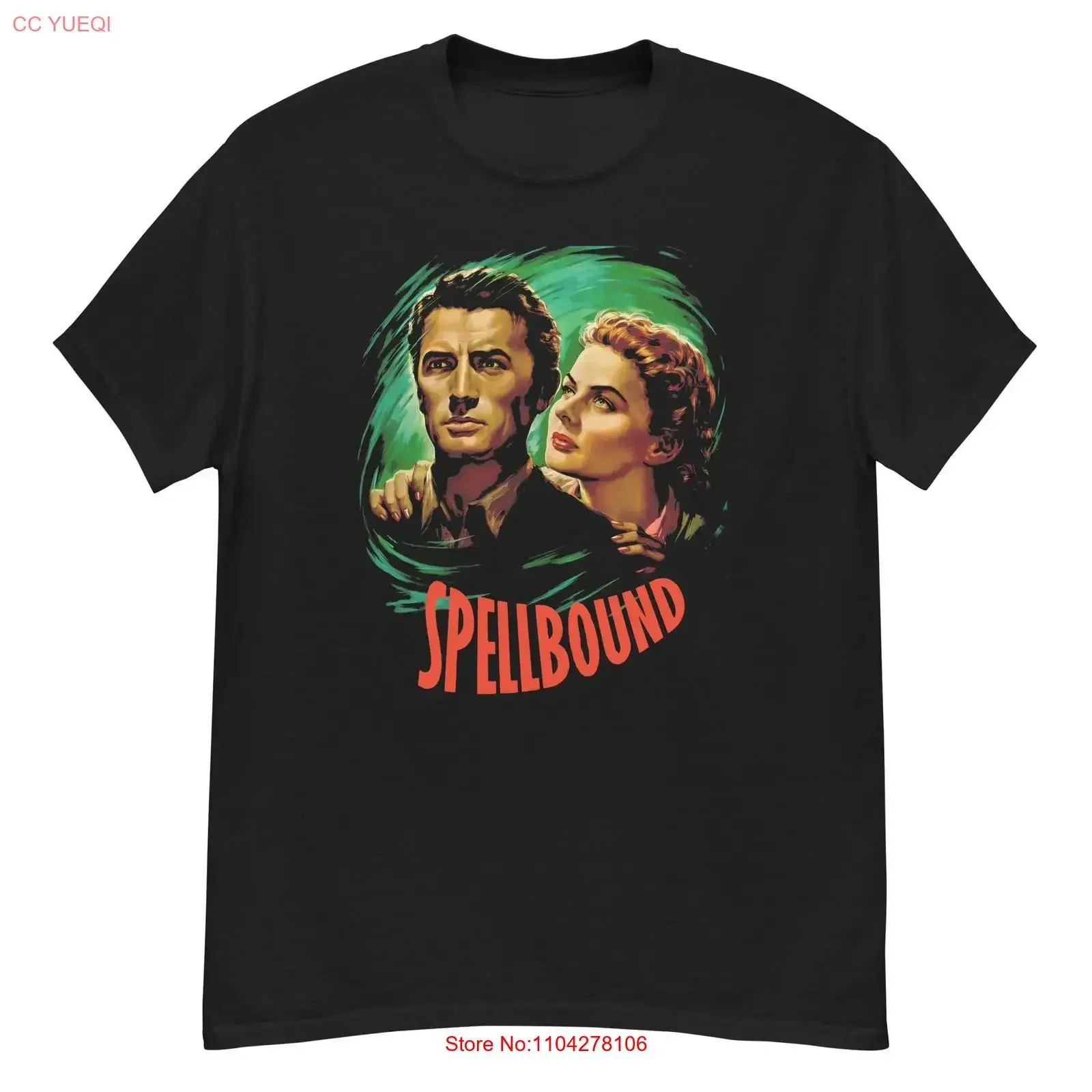 Spellbound cult Hitchcock thriller fan art t shirt vintage Washed Breathable graphic Top For Everyday Wear homme