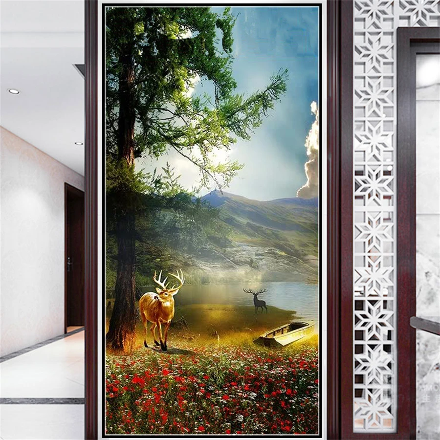 Classical Scenic Deer DIY 5D Diamond Painting Full Drill Square Embroidery Mosaic Art Picture Of Rhinestones Home Decor Gifts