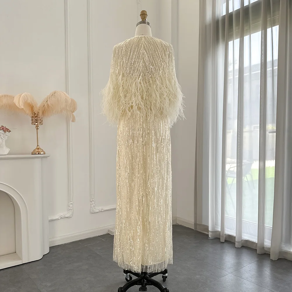 Sharon กล่าวว่า Light หรูหราดูไบขนชุดราตรีสำหรับงานแต่งงานของผู้หญิงคำสีม่วงอย่างเป็นทางการชุดร...