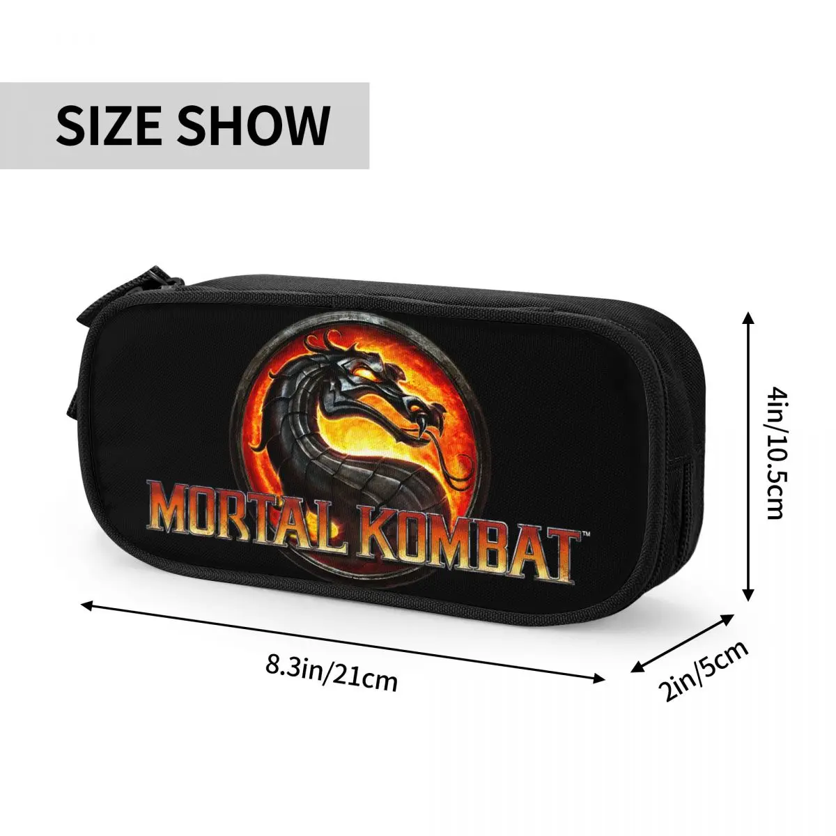 Mortal Kombat Logo Pencil Cases for Student School Pen Box Pencil Bag Large Capacity Pencil Pouch Pen Holder