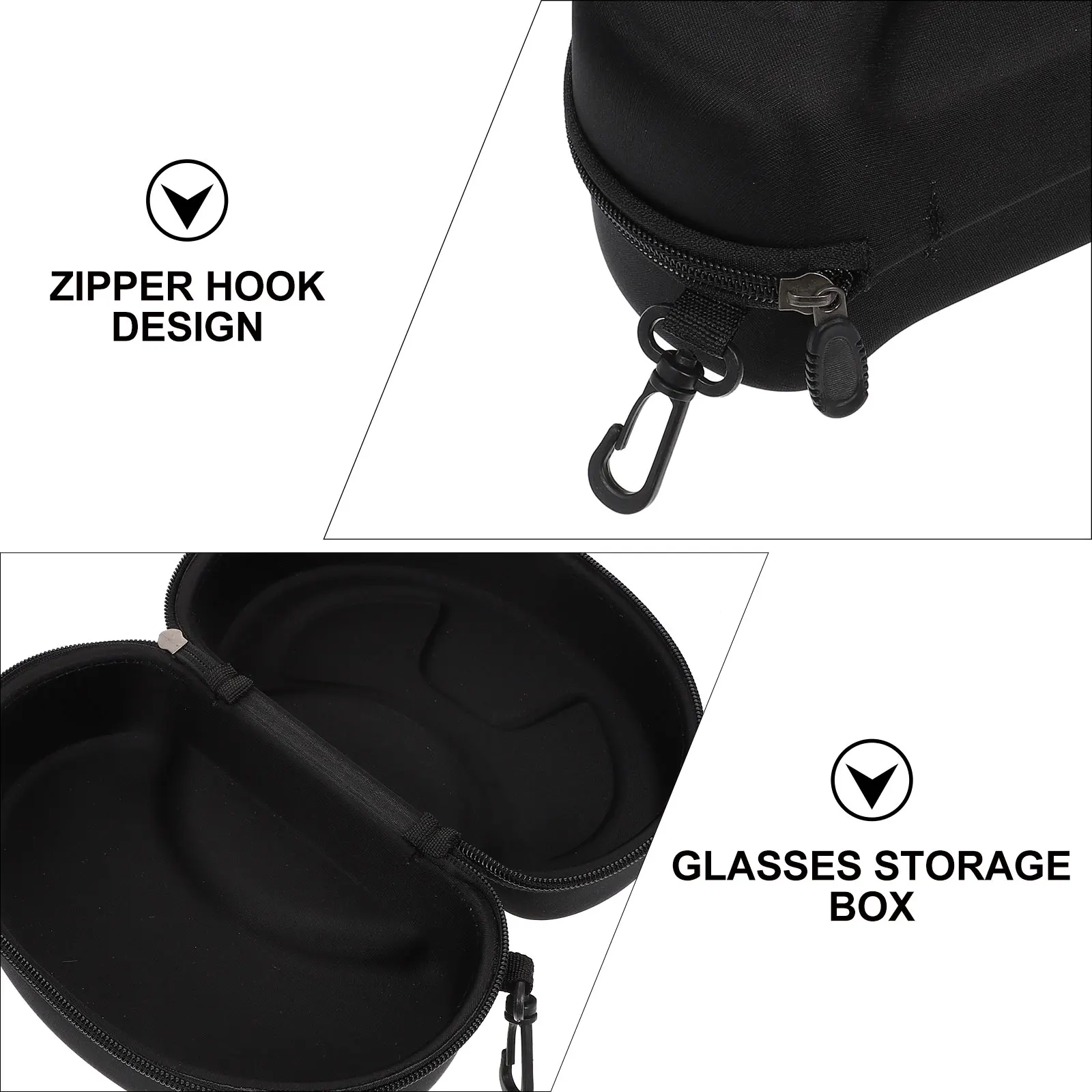 

1pc Durable Glasses Storage Box Premium Sunglasses Case Smooth Zipper Portable Eyeglasses Holder For Goggles Glasses Accessories