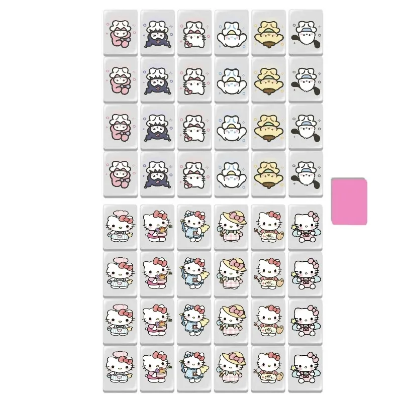 24 мм мини-детские блоки, морской побег, набор маджонга Hello Kitty, игра на память, вечерние, семейная настольная игра, развивающая игрушка-головоломка