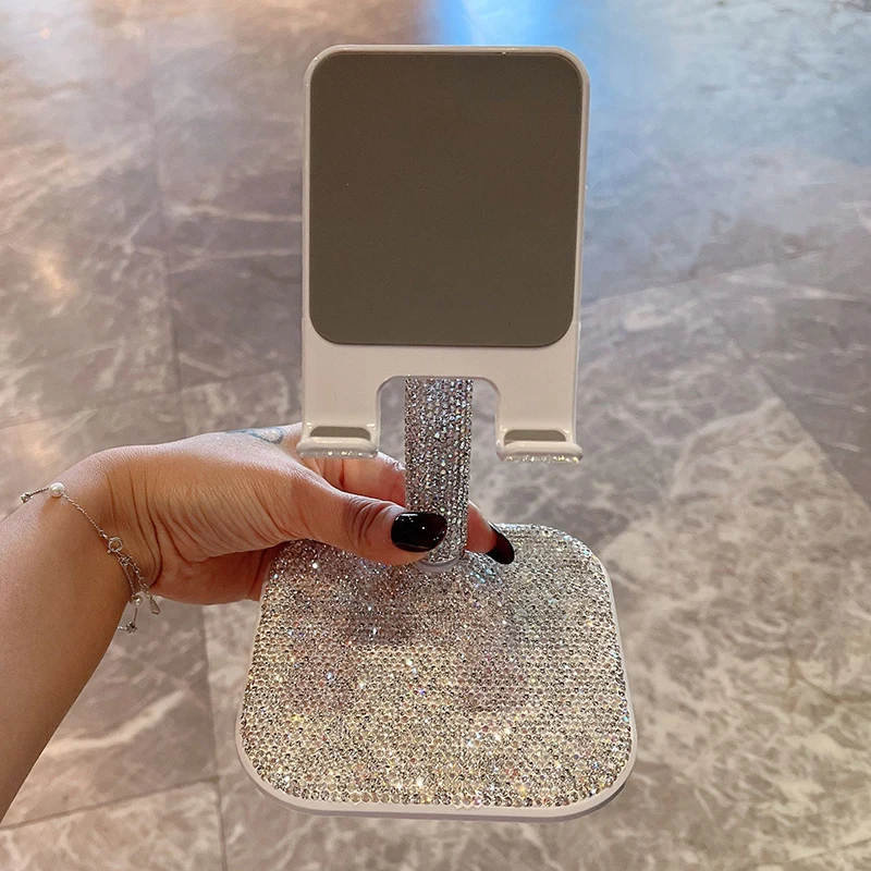 Bling Rhinestones Phone Bracket Desktop Drama Live ipad Tablet Universal Support Adjustable Up And Down GPS Navigation Holder