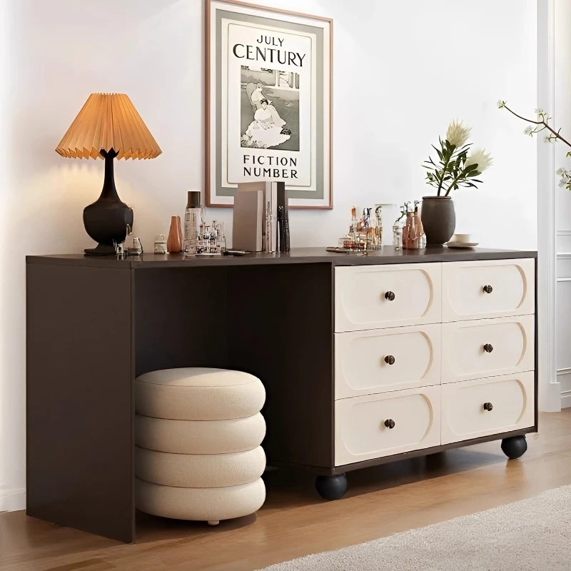 

2025 new dresser chest integrated small bedroom end of bed light luxury high sense corner retractable