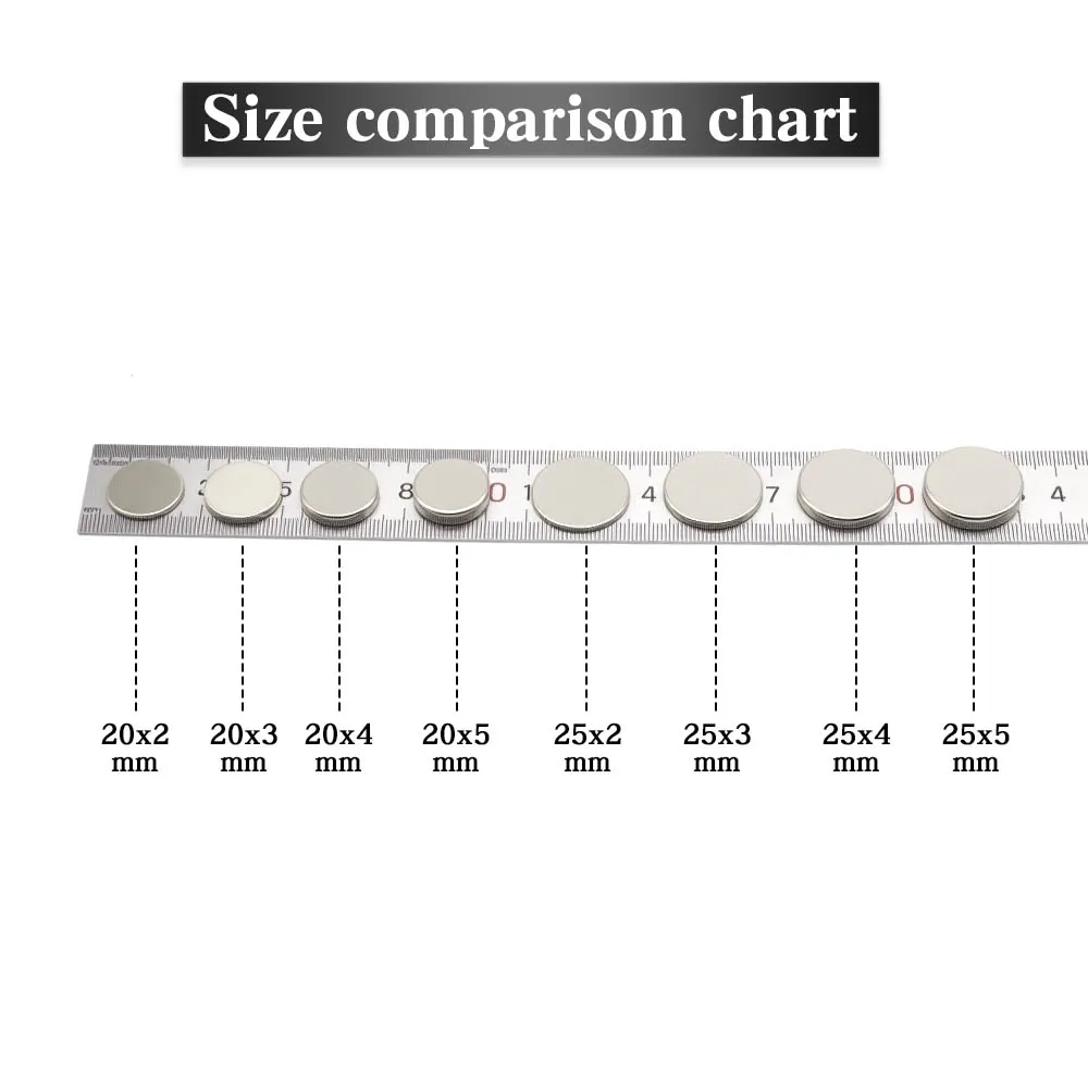 مغناطيس ثلاجة Imanes المستديرة لثلاجة السبورة البيضاء للمكتب ذاتية الصنع 20x2/20x3/20x4/20x5/25x2/25x3/25x4/25x5mm #2