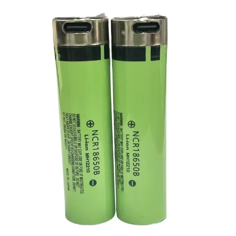 SUYIJIA 18650 Lithium Battery 3.7V 3400mAh NCR18650B Rechargeable Battery USB TYPE-C Charging Port Supports Reverse Charging