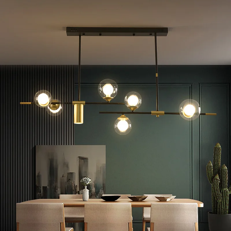 

Nordic Lustre Pendant Lights for kitchen island Glass Ball Hanglamp Living Dining Room Modern Ceiling Chandelier Suspension Led