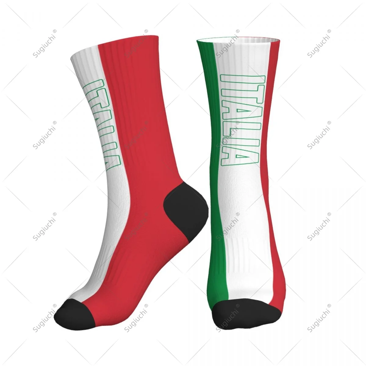 

Полиэстеровые носки до середины икры с 3D принтом итальянского флага Италии для мужчин и женщин, кавайные носки, уличные носки для скейтборда