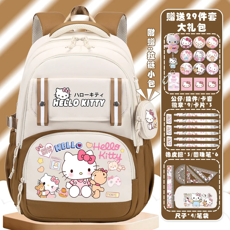 Sanrio Hello Kitty Cute Ins Style studente zainetto Campus cartone animato per bambini zaino di grande capacità