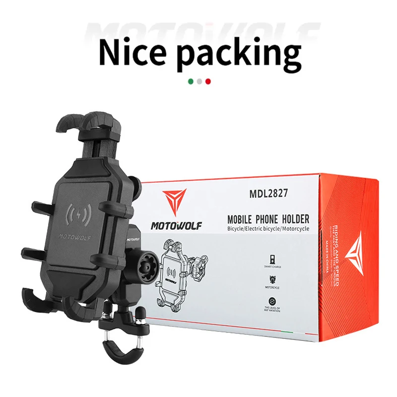 Supporto per telefono con ricarica wireless per moto Culla 3.0 Caricatore rapido GPS Supporto per moto Supporto per manubrio per cellulare per telefono da 4-7 pollici