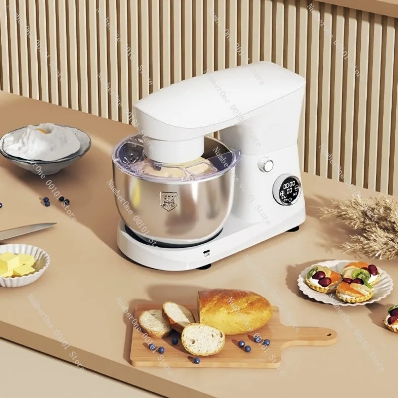 Home Use Small Chef Machine, Fully Automatic Dough Mixer with Kneading Fermentation and Whisking Functions