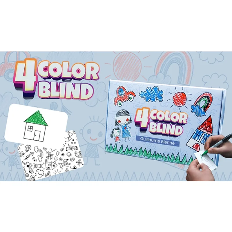 4 Color Blind by Guillaume Bienné Magic Tricks Color Match Routines No Electronics Prediction Magia Close-up Illusions Gimmicks