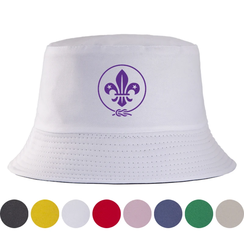 WOSM Scout Movement Bucket Hat Men Women Embroidered Sun Cap Vintage Cotton Bob Hats Camping Hiking Outdoor Fisherman Caps