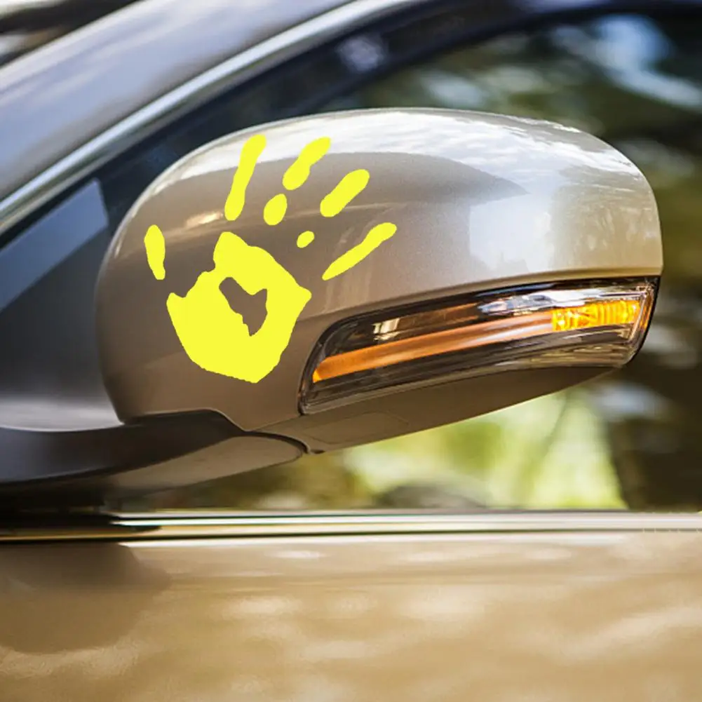 Fun Handprint Auto Sticker Vibrant Car Mirror Palm Decals Colorful Handprint Stickers for Off-road Suvs Vehicles Waterproof Pvc