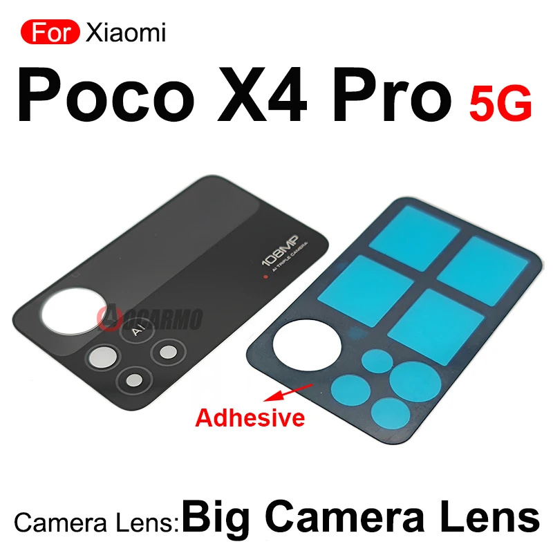 1Pcs For Xiaomi Mi Poco X4 Pro 5G Back Main Rear Camera Lens Replacement Parts