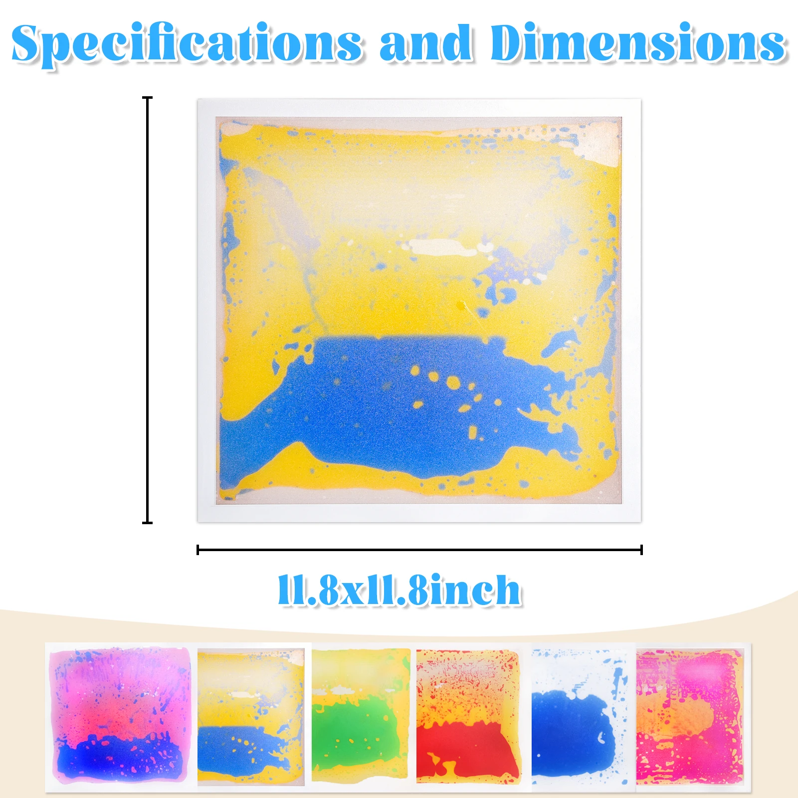 Immersives Erlebnis, sensorischer Flüssigkeitsboden für Kindertagesstätten, Spaß, sensorische Squish-Fliesen, farbige sensorische Quadrate, 6 Stück