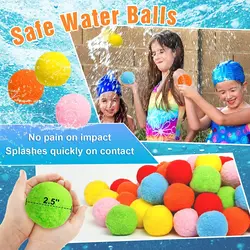 Balões de água esponja reutilizáveis, Algodão Splash Brinquedos para Piscina, Praia, Jogos de Natação ao ar livre Verão, 30pcs