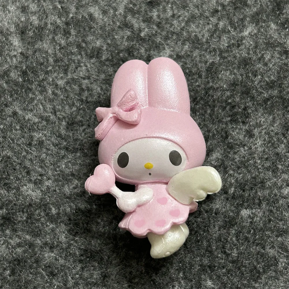 Hello Kitty Angel Chaveiro Figura, Sanrio Melody Kuromi Anime Cinnamoroll Boneca, Decoração de Bolo Kawaii DIY, Presentes de Natal para Criança, 4cm